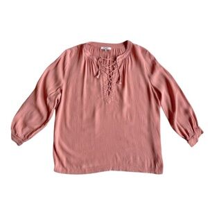 Madewell Lace Up Front Blouse